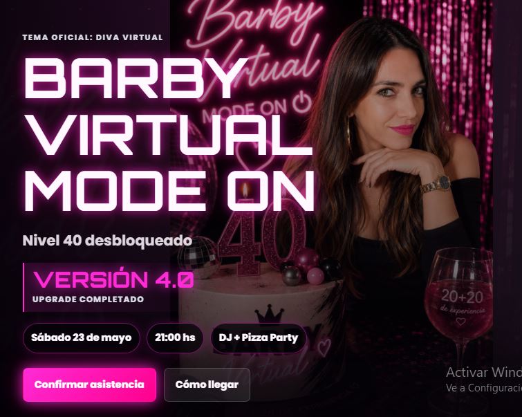 Vista de Barby Virtual / Invitaci&oacute;n digital